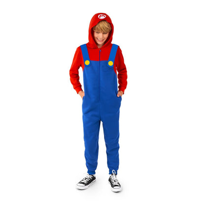 Kids Mario Jumpsuit With Hood - Super Mario Bros. RED