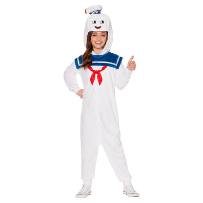 Kids Stay Puft Jumpsuit Costume - Ghostbusters WHITE