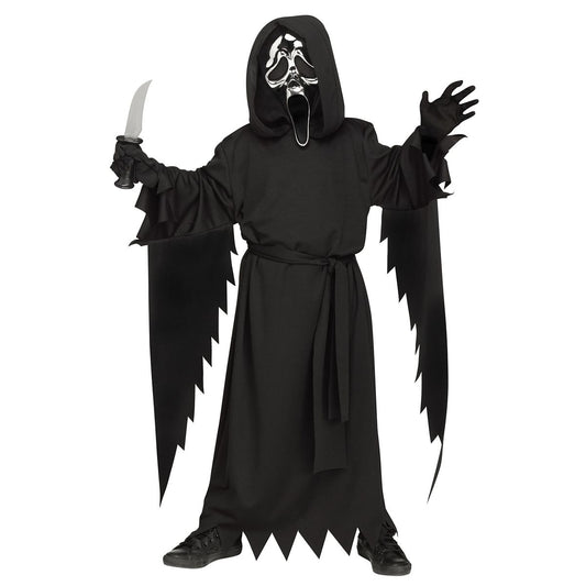 Kids Chrome Ghost Face Costume BLACK