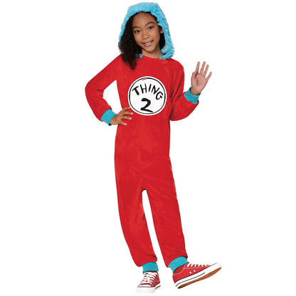 Kids Thing 1 and 2 Jumpsuit Costume - The Cat in the Hat RED