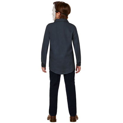 Kids Michael Myers Work Shirt and Mask Costume Kit - Halloween NAVY