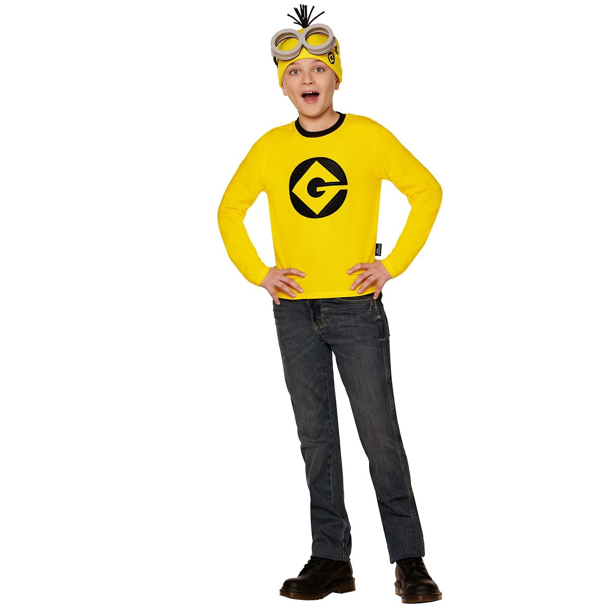 Kids Minions Kevin Long Sleeve Costume Kit YELLOW