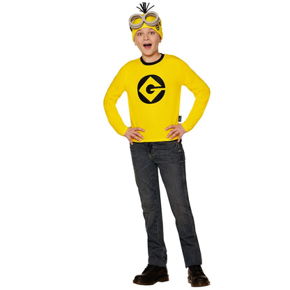 Kids Minions Kevin Long Sleeve Costume Kit YELLOW