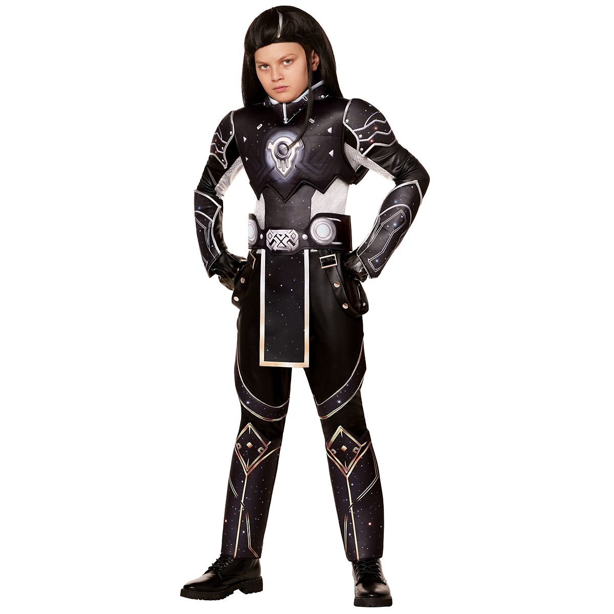 Youth Elysian Ageless Costume - Fortnite BLACK AND SILVER