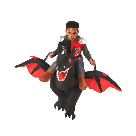 Kids Inflatable Ride-Along Dragon Costume BLACK