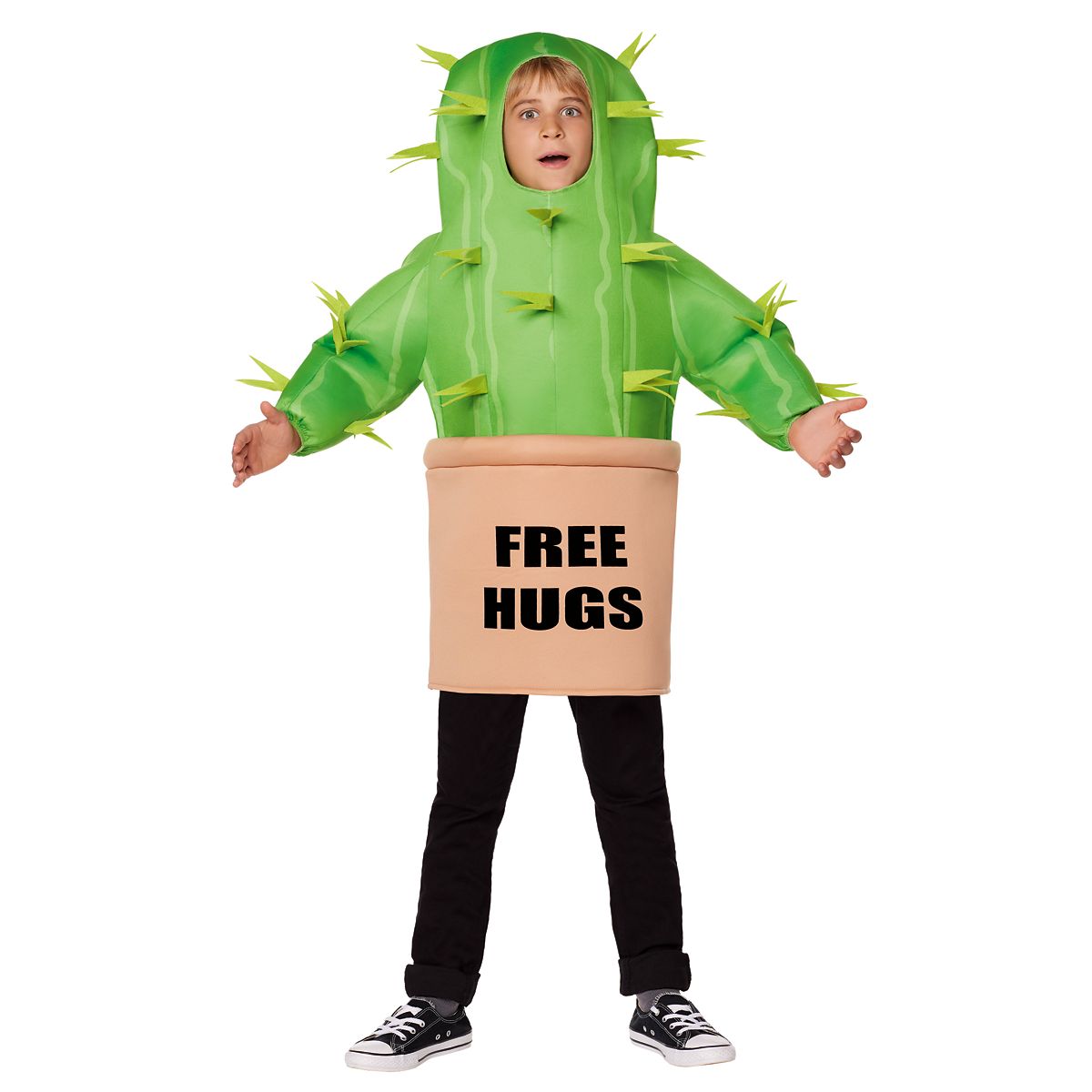 Kids Free Hugs Cactus Costume GREEN
