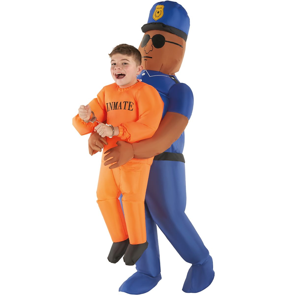 Kids Police and Inmate Inflatable Costume BLUE