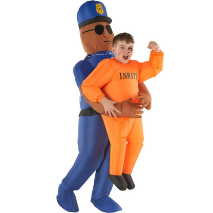 Kids Police and Inmate Inflatable Costume BLUE