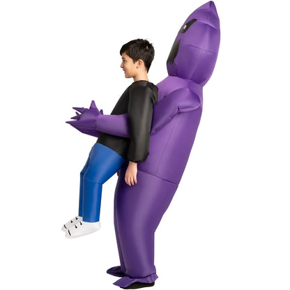 Kids Light-Up Purple Ghoul Pick-Me-Up Inflatable Costume PURPLE