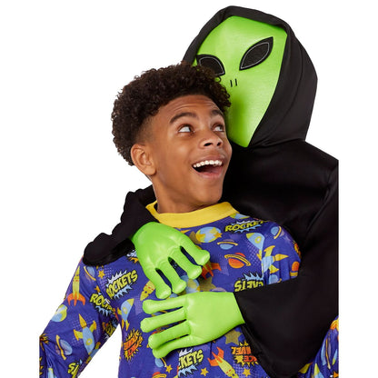Kids Alien Abduction Costume BLACK AND GREEN