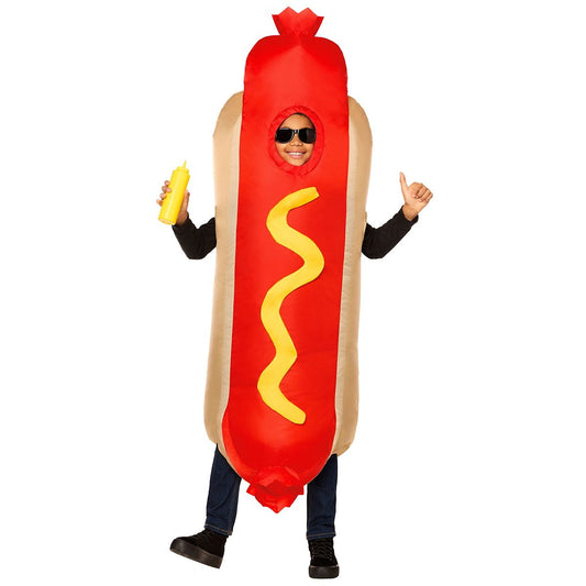 Kids Hot Dog Inflatable Costume MULTI-COLOR