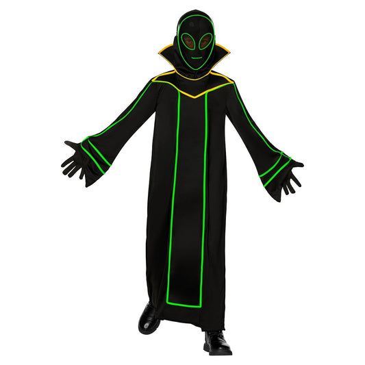 Kids Alien Light-Up Stick Figure Costume BLACK AND GREEN