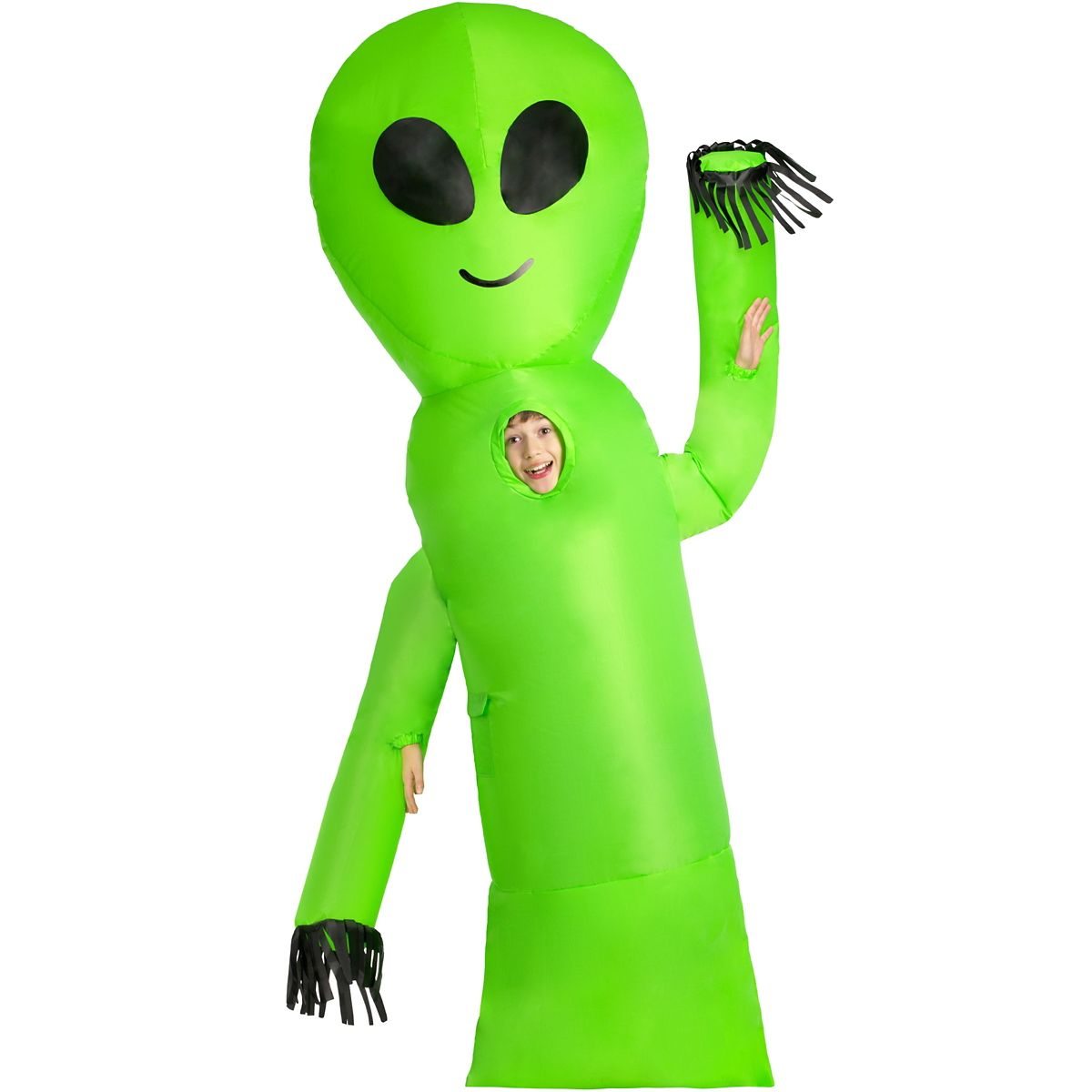 Kids Wavy Arms Alien Inflatable Costume GREEN