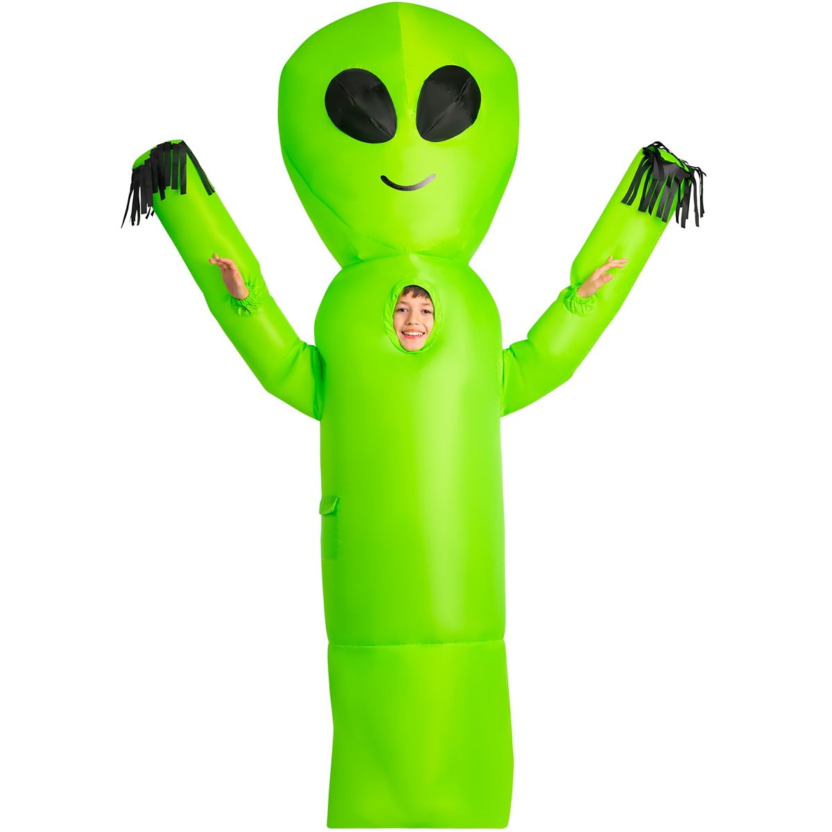 Kids Wavy Arms Alien Inflatable Costume GREEN