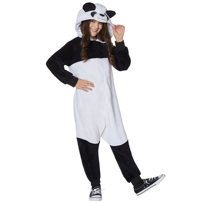 Kids Panda One-Piece Costume BLACK AND WHITE