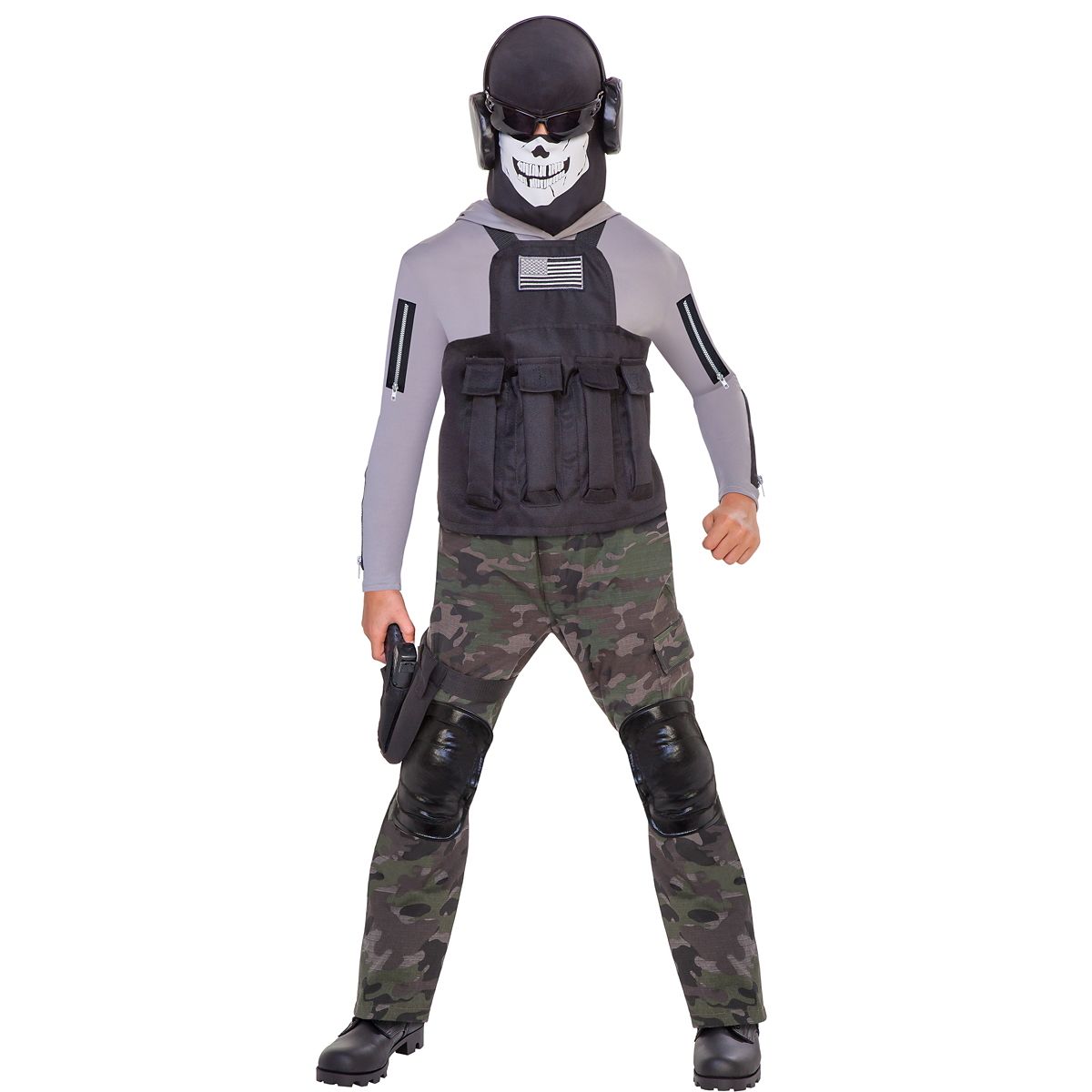 Kids Skull Commando Costume BLACK