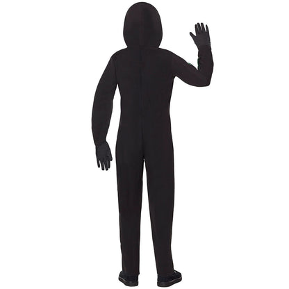Kids Light-Up EL Wire Green Stick Figure Costume BLACK
