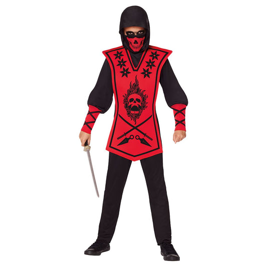 Kids Red Skull Ninja Costume RED