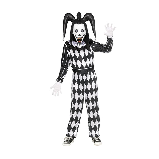 Kids Smiler Jester Costume BLACK AND WHITE