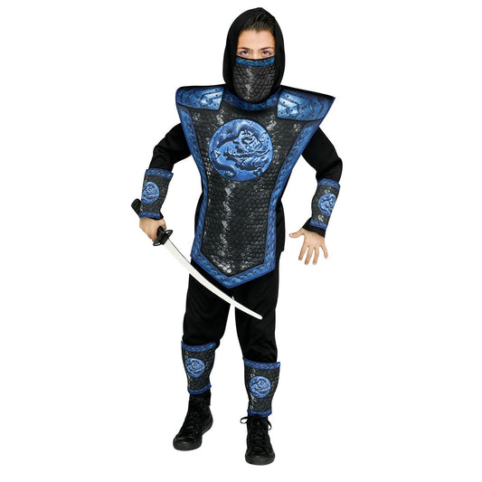 Kids Blue Dragon Ninja Costume BLUE