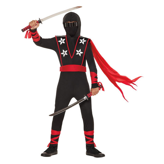 Kids Shadow Ninja Costume BLACK AND RED