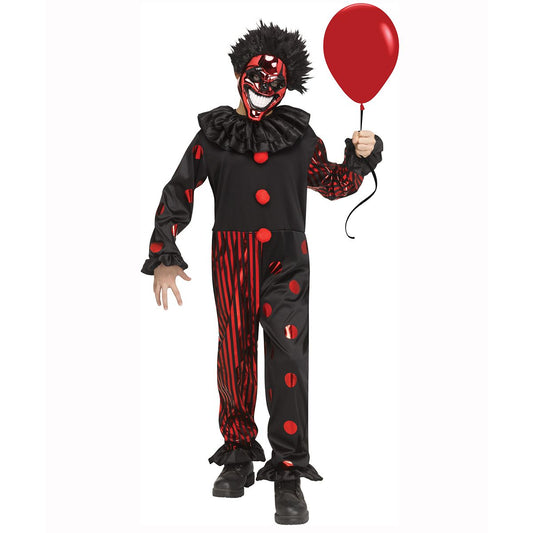 Kids Creepy Chrome Clown Costume CHROME