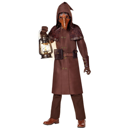 Kids Medieval Plague Doctor Costume BROWN