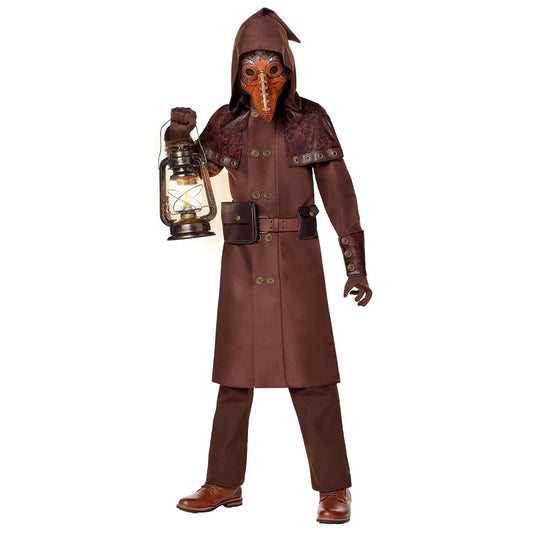 Kids Medieval Plague Doctor Costume BROWN