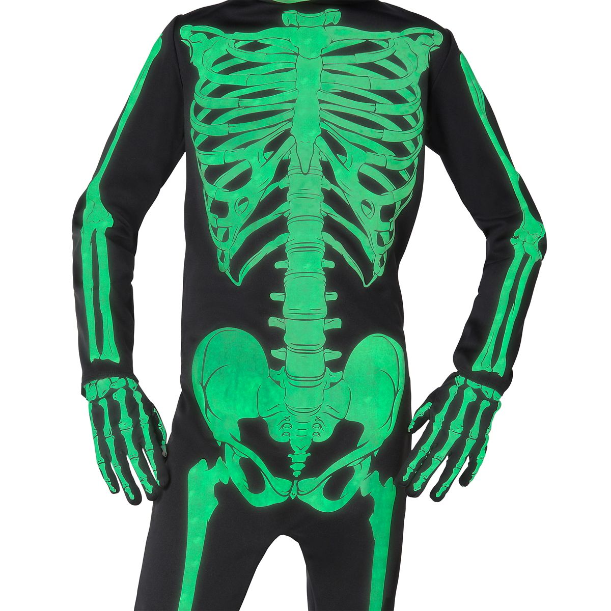 Kids Glow Skeleton Costume BLACK