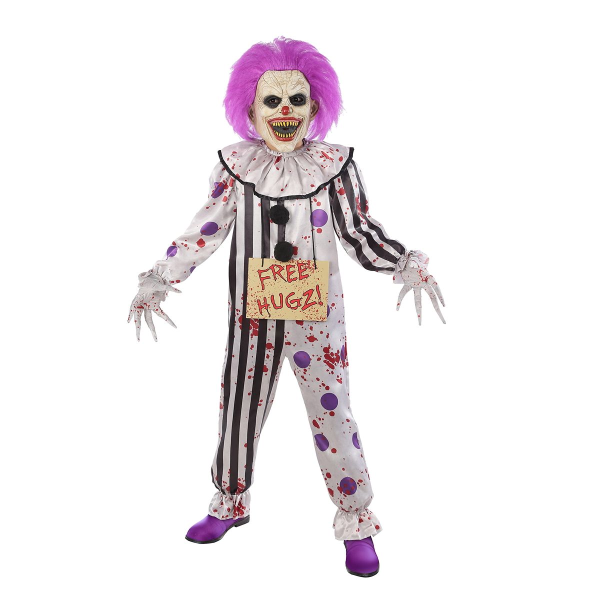 Kids Hugz the Clown Costume PURPLE
