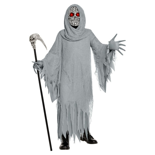 Kids Light-Up Skull Reaper Costume GRAY
