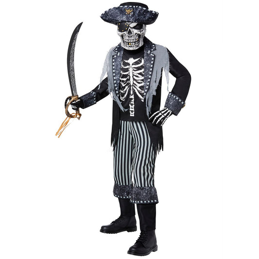 Kids Skeleton Pirate Costume BLACK