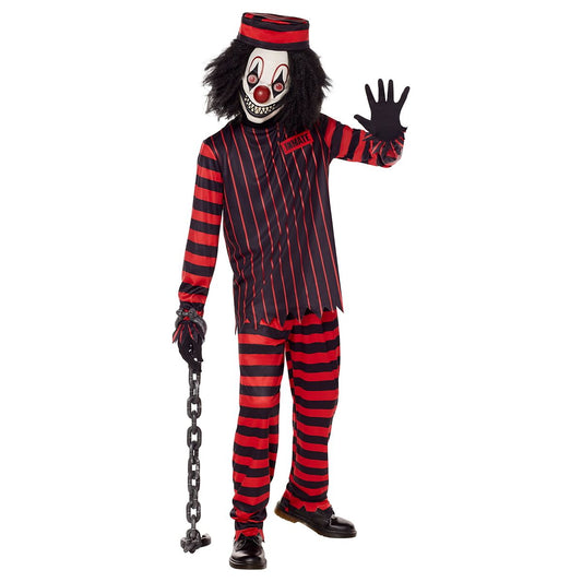 Kids Criminal Clown Costume BLACK AND WHITE