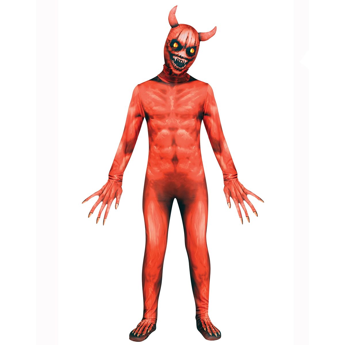 Kids Fiery Demon Skin Suit Costume RED
