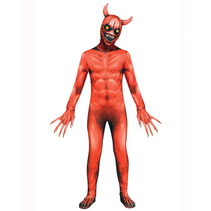 Kids Fiery Demon Skin Suit Costume RED