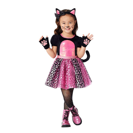 Toddler Cutie Cat Dress Costume BLACK AND PINK