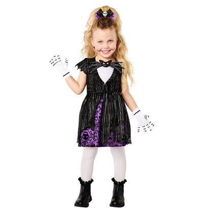 Toddler Jack Skellington Dress Costume - The Nightmare Before Christmas BLACK AND WHITE