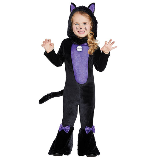 Toddler Pretty Little Kitty Jumpsuit Costume BLACK