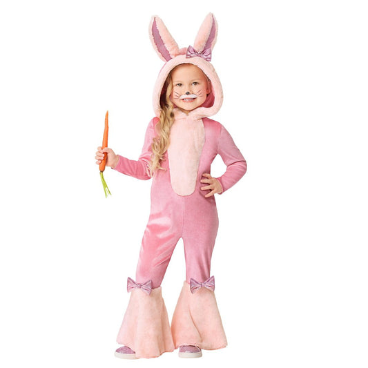 Toddler Bunny Bell Bottom Jumpsuit Costume PINK