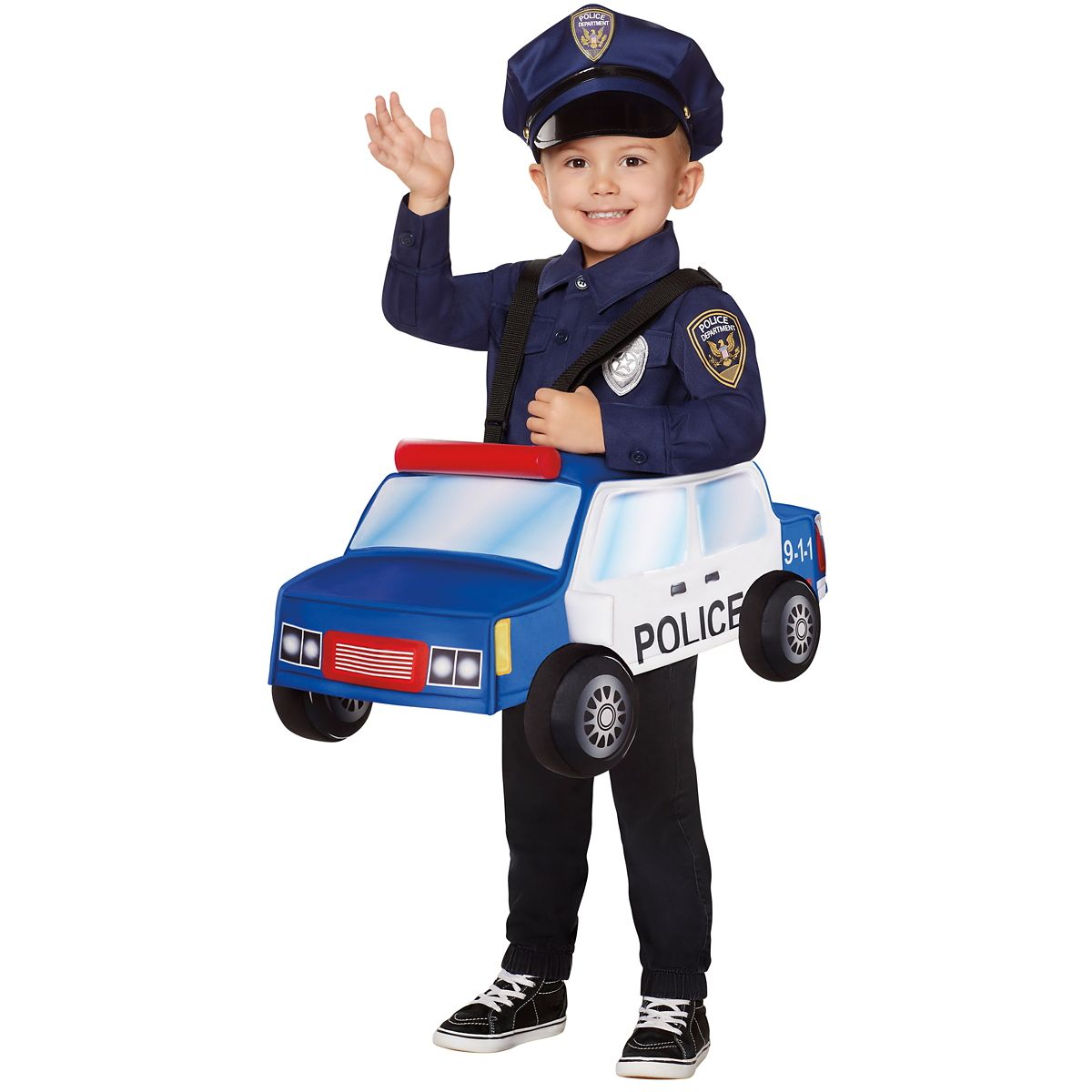Toddler Ride-Along Police Car Costume BLUE