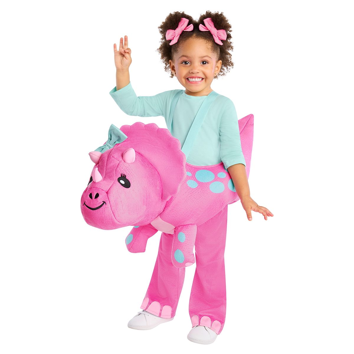 Toddler Pink Dino Ride-Along Costume HOT PINK