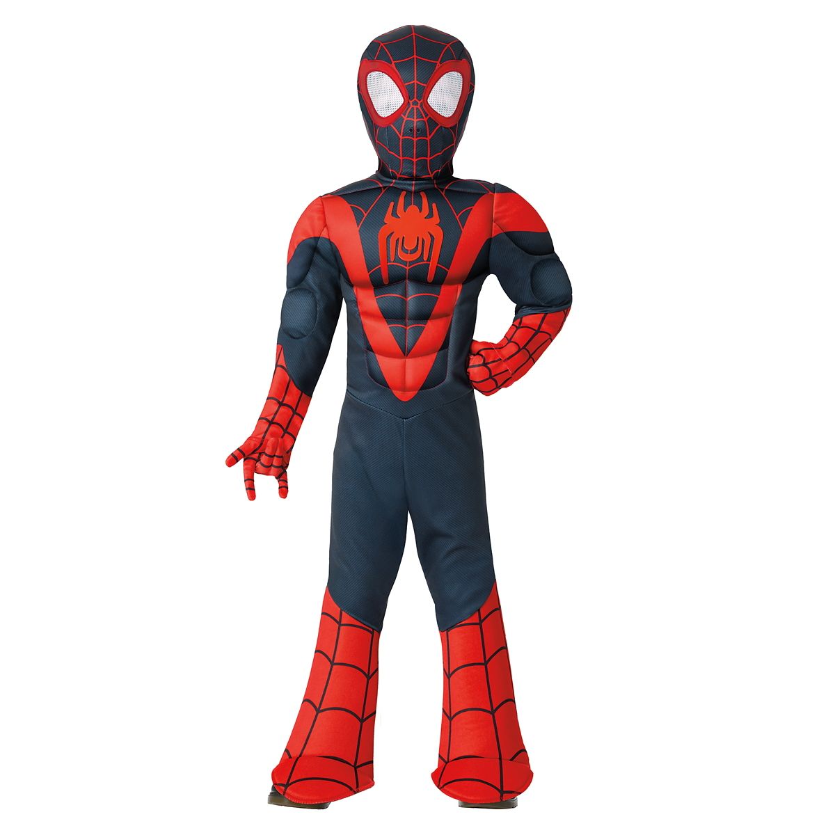 Toddler Spider-Man Spin Muscle Suit Costume -  Spidey and His Amazing Friends BLACK AND RED