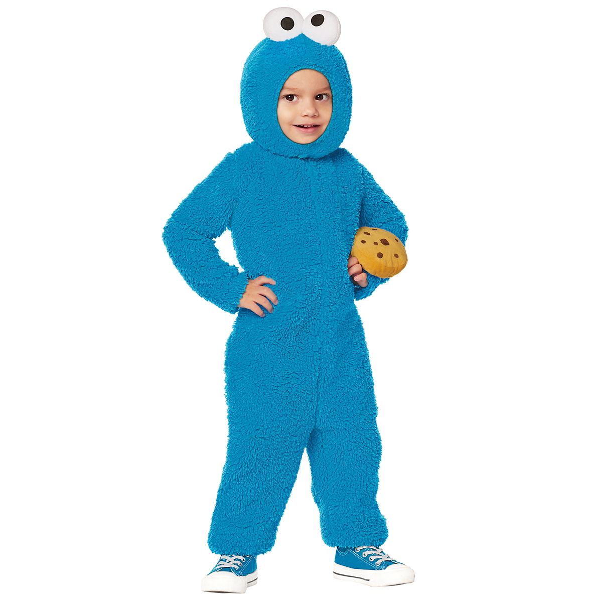 Toddler Cookie Monster Jumpsuit Costume - Sesame Street BLUE