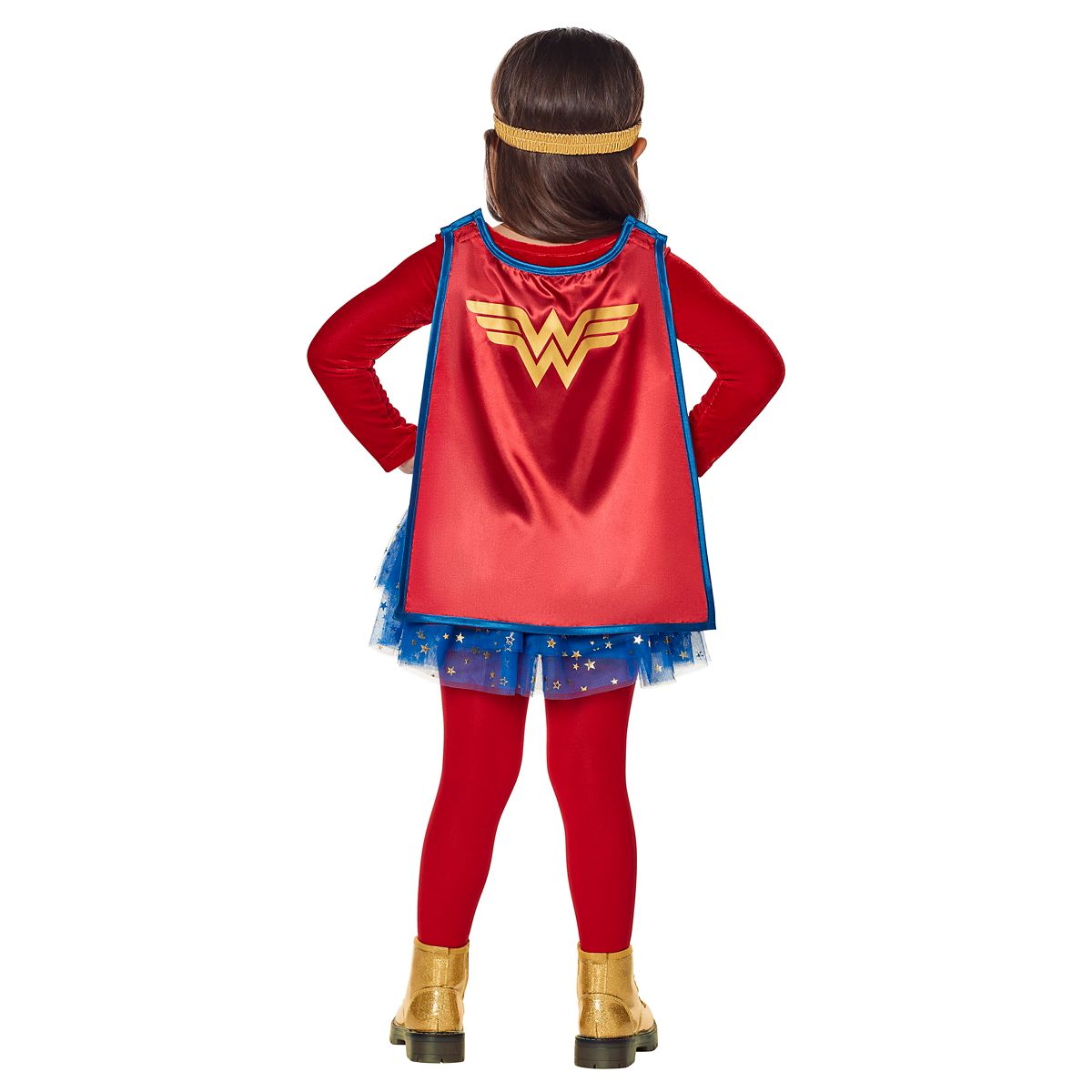 Toddler Long Sleeve  Wonder Woman Dress Costume - DC Comics RED / BLUE