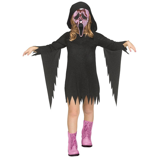 Toddler Pink Chrome Ghost Face Dress Costume BLACK