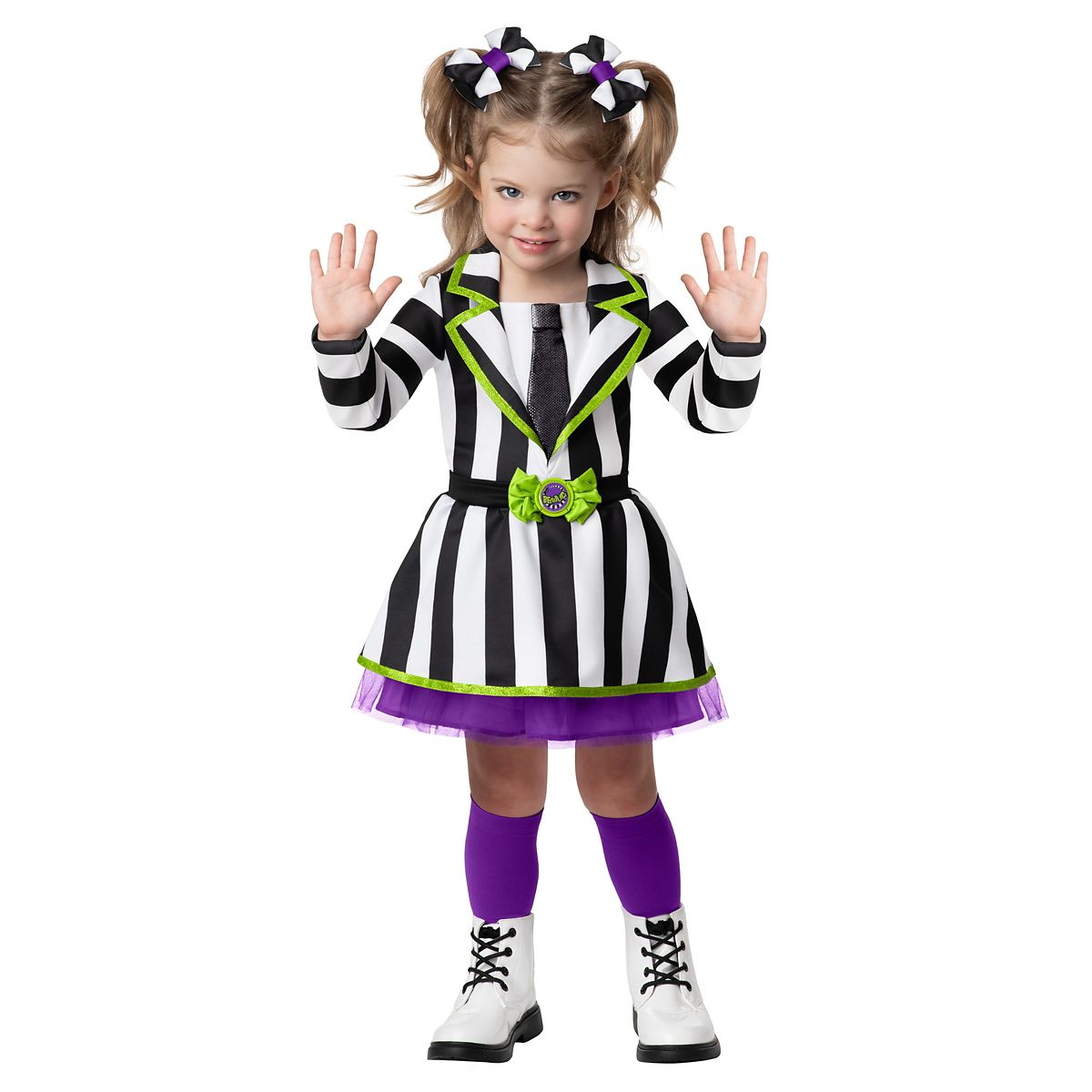 Toddler Beetlejuice Dress Costume BLACK AND WHITE