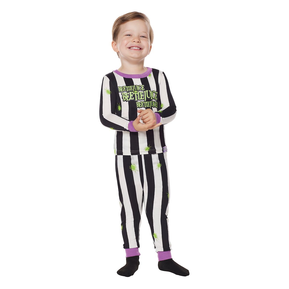 Toddler Beetlejuice Pajama Set BLACK AND WHITE