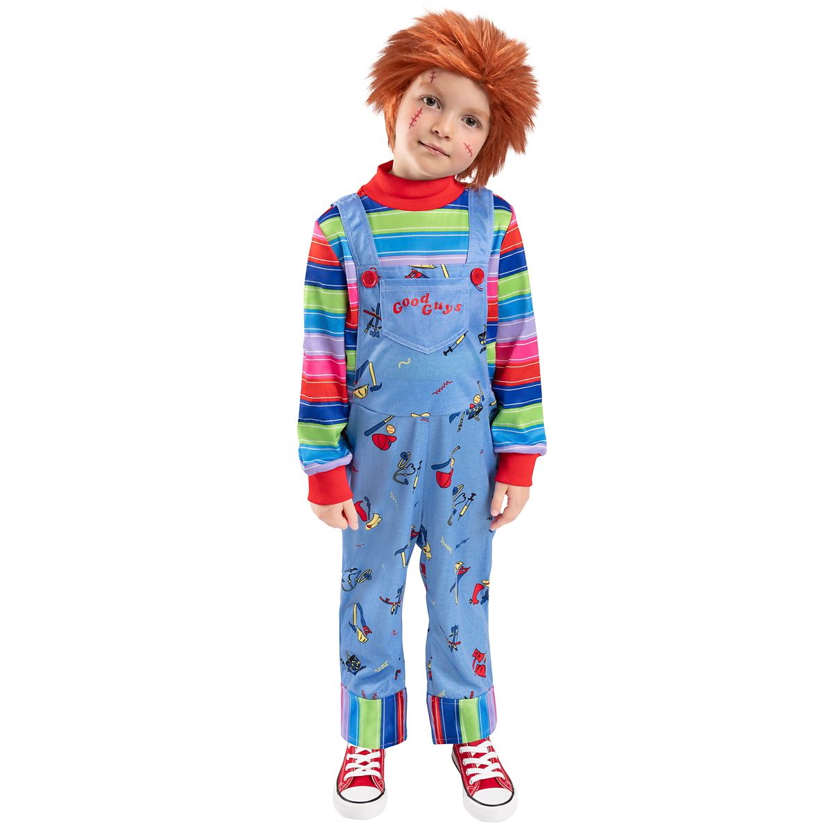 Toddler Chucky Jumpsuit Costume RED / BLUE