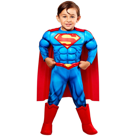 Toddler Superman Muscle Suit Costume - DC Comics RED / BLUE