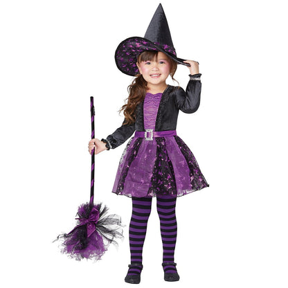 Toddler Fancy Witch Costume BLACK AND PURPLE